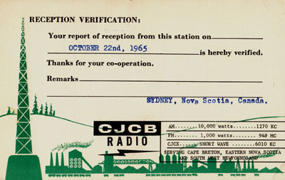 CJCB on 1270 kHz, Canadia 1965