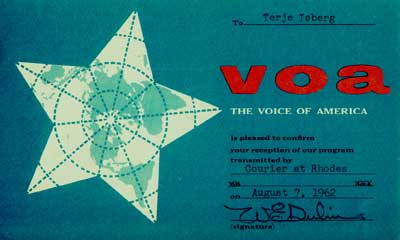 Voice of America from the ship Courier at Rhodes, Greece