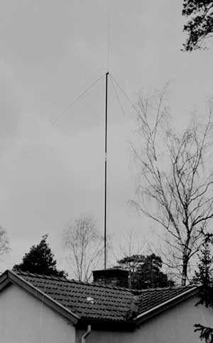 The ground plane antenna for 27 MHz on a 6 meter mast