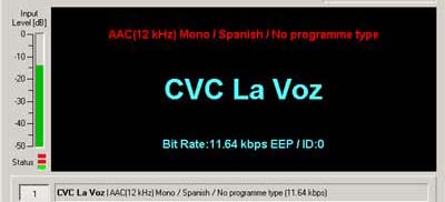 Transmission from CVC LA VOZ on 17645 kHz, Chile